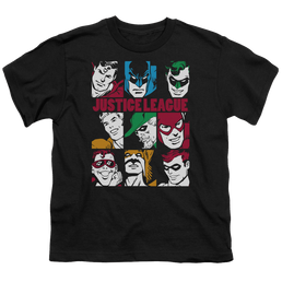 Justice League Nine Blocks Of Justice - Youth T-Shirt Youth T-Shirt (Ages 8-12) Justice League   