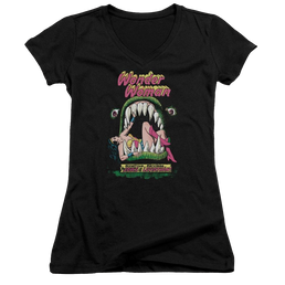 DC Comics Jaws - Juniors V-Neck T-Shirt Juniors V-Neck T-Shirt Wonder Woman   