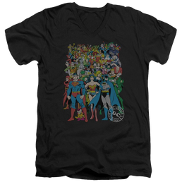 DC Comics Original Universe - Men's V-Neck T-Shirt Men's V-Neck T-Shirt Justice League   