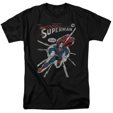 Black men's regular fit t-shirt with Superman DC Comics Cover Me graphic