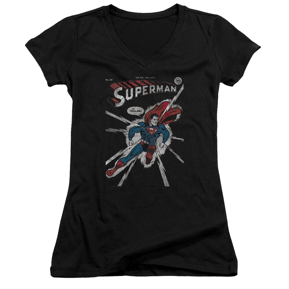 DC Comics Cover Me - Juniors V-Neck T-Shirt Juniors V-Neck T-Shirt Superman   