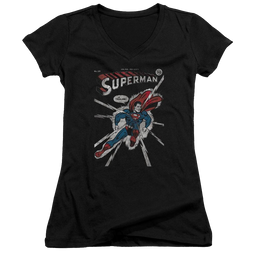 DC Comics Cover Me - Juniors V-Neck T-Shirt Juniors V-Neck T-Shirt Superman   