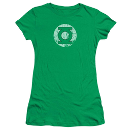 DC Comics Distressed Lantern Logo - Juniors T-Shirt Juniors T-Shirt Green Lantern   