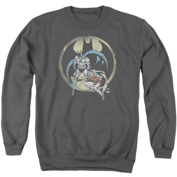 Charcoal men's crewneck sweatshirt with Batman DC Comics Team graphic