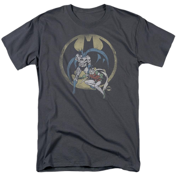 Charcoal men's regular fit t-shirt with Batman DC Comics Team graphic