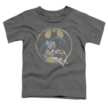 Charcoal toddler t-shirt with Batman Robin Team graphic