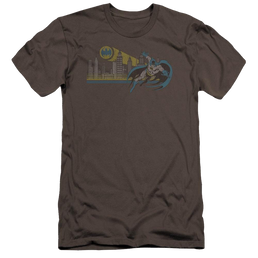 Dc Gotham Retro Premium Adult Slim Fit T-Shirt Men's Premium Slim Fit T-Shirt Batman   