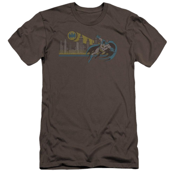 Dc Gotham Retro Premium Adult Slim Fit T-Shirt Men's Premium Slim Fit T-Shirt Batman   