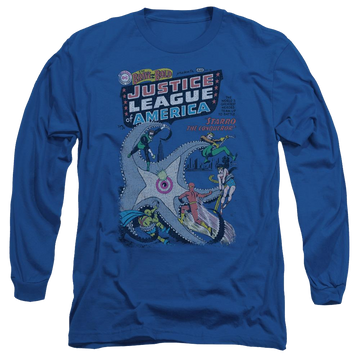 Royal men's long sleeve t-shirt with Justice League DC Comics No 28 graphic