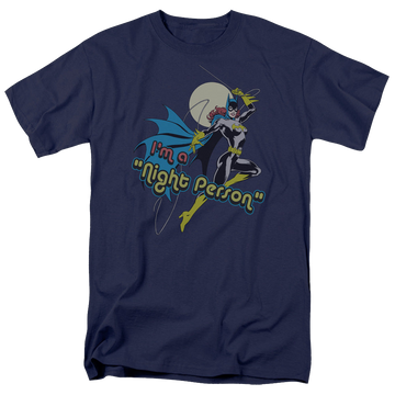 Navy men's regular fit t-shirt with Batman Batgirl Night Person graphic
