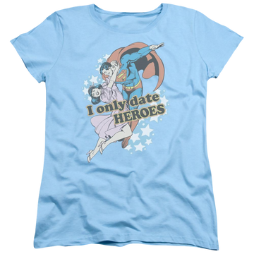 Light blue women's t-shirt with Superman DC Comics Fickle graphic