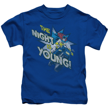 Royal kid's t-shirt for ages 4 to 7 with Batman Batgirl The Night Is Young graphic