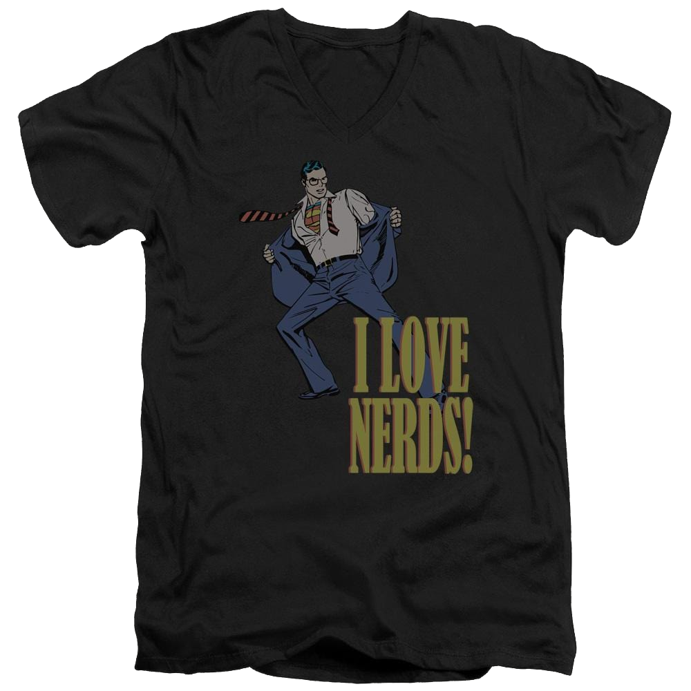 DC Comics I Love Nerds - Men's V-Neck T-Shirt Men's V-Neck T-Shirt Superman   