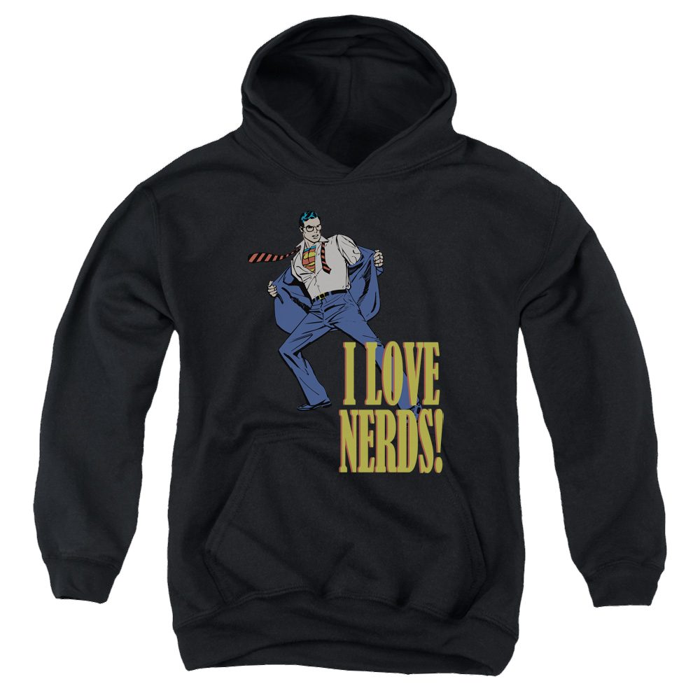 Superman I Love Nerds - Youth Hoodie Youth Hoodie (Ages 8-12) Superman   