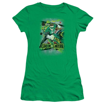 Kelly green juniors t-shirt with Green Lantern DC Comics Space Sector 2814 graphic