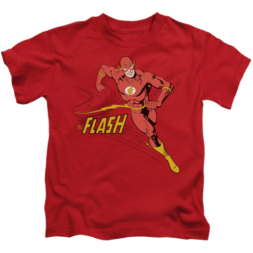 Red kid's t-shirt for ages 4 to 7 with The Flash Jetstream graphic