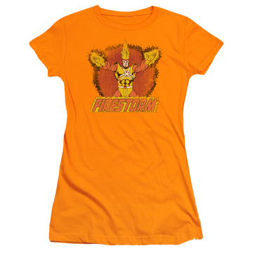 Orange juniors t-shirt with Ring Of Firestorm graphic