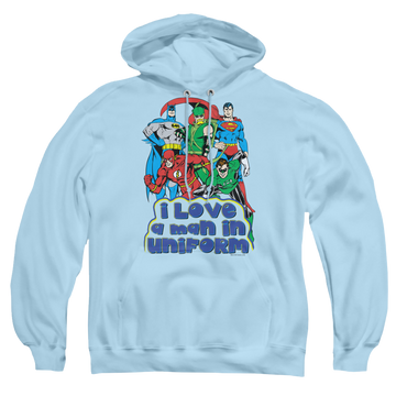 Justice League I Love A Man In Uniform - Pullover Hoodie Pullover Hoodie Justice League   