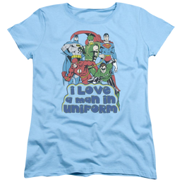 DC Comics I Love A Man In Uniform - Women's T-Shirt Women's T-Shirt Justice League   