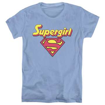 Carolina blue women's t-shirt with Superman Supergirl Im A Supergirl graphic