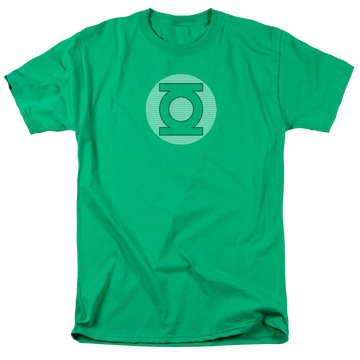 Kelly green men's regular fit t-shirt with Green Lantern DC Comics Gl Little Logos graphic
