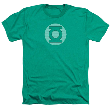 Kelly green men's heather t-shirt with Green Lantern DC Comics Gl Little Logos graphic