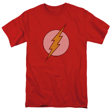 Red men's regular fit t-shirt with Flash Little Logos graphic