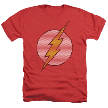 Red men's heather t-shirt with Flash Little Logos graphic