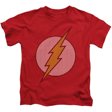 Red kid's t-shirt for ages 4 to 7 with Flash Little Logos graphic