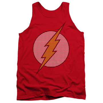 Red men's tank with Flash Little Logos graphic