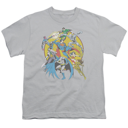 Justice League Spin Circle Fight - Youth T-Shirt Youth T-Shirt (Ages 8-12) Justice League   