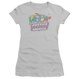 DC Comics Jla Lineup - Juniors T-Shirt Juniors T-Shirt Justice League   