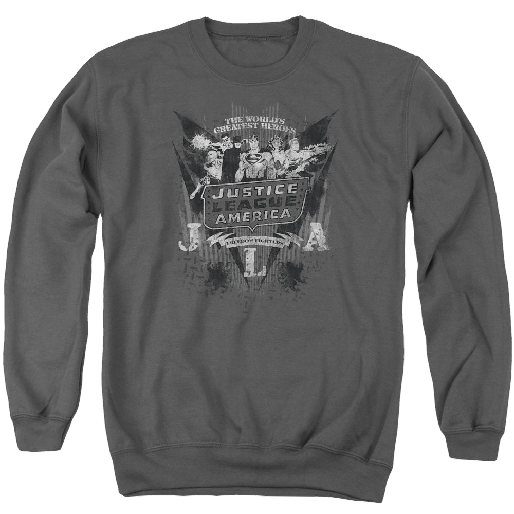 DC Comics Greatest Heroes - Men's Crewneck Sweatshirt Men's Crewneck Sweatshirt Justice League   