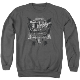 DC Comics Greatest Heroes - Men's Crewneck Sweatshirt Men's Crewneck Sweatshirt Justice League   