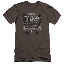 DC Comics Greatest Heroes - Men's Premium Slim Fit T-Shirt Men's Premium Slim Fit T-Shirt Justice League   
