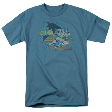 Slate men's regular fit t-shirt with Batman DC Comics Duo graphic