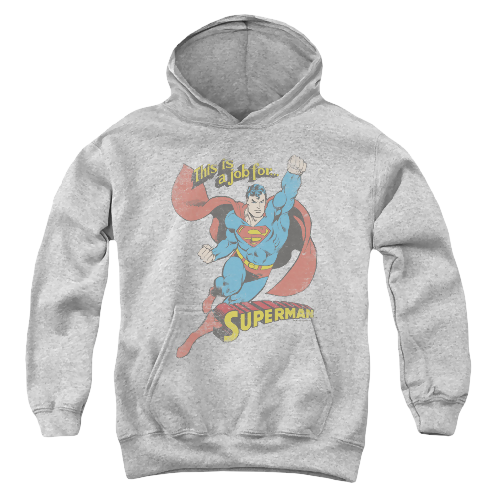 Superman On The Job - Youth Hoodie Youth Hoodie (Ages 8-12) Superman   