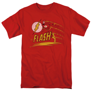 Red men's regular fit t-shirt with The Flash Like Lightning graphic