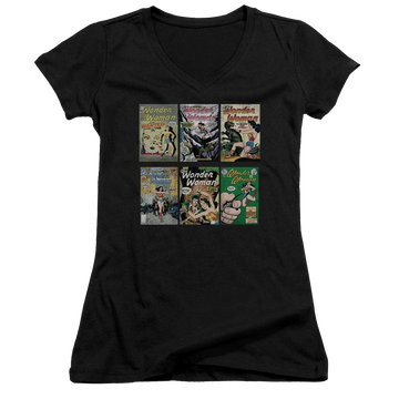 DC Comics Ww Covers - Juniors V-Neck T-Shirt Juniors V-Neck T-Shirt Wonder Woman   