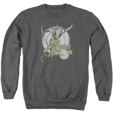 DC Comics Right On Target - Men's Crewneck Sweatshirt Men's Crewneck Sweatshirt Green Arrow   