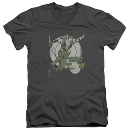 DC Comics Right On Target - Men's V-Neck T-Shirt Men's V-Neck T-Shirt Green Arrow   