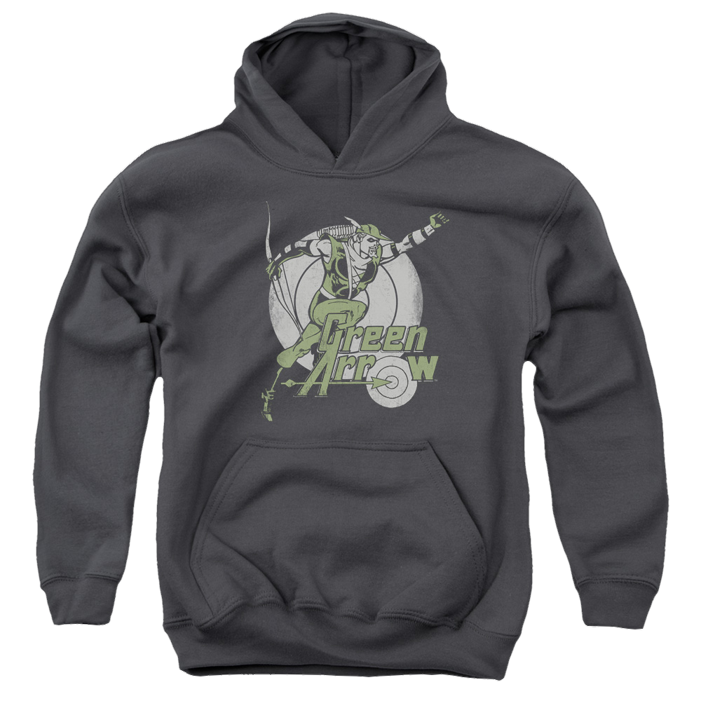Green Arrow Right On Target - Youth Hoodie Youth Hoodie (Ages 8-12) Green Arrow   