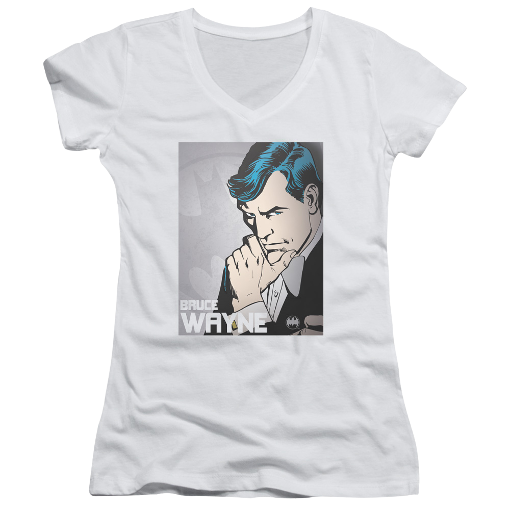 DC Comics Bruce Wayne - Juniors V-Neck T-Shirt Juniors V-Neck T-Shirt Batman   