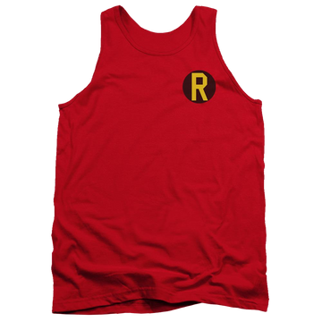 Red men's tank with Batman DC Comics Robin Logo graphic