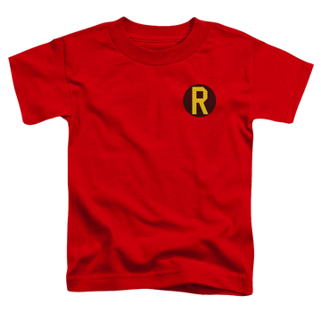 Red toddler t-shirt with Batman Robin Logo graphic