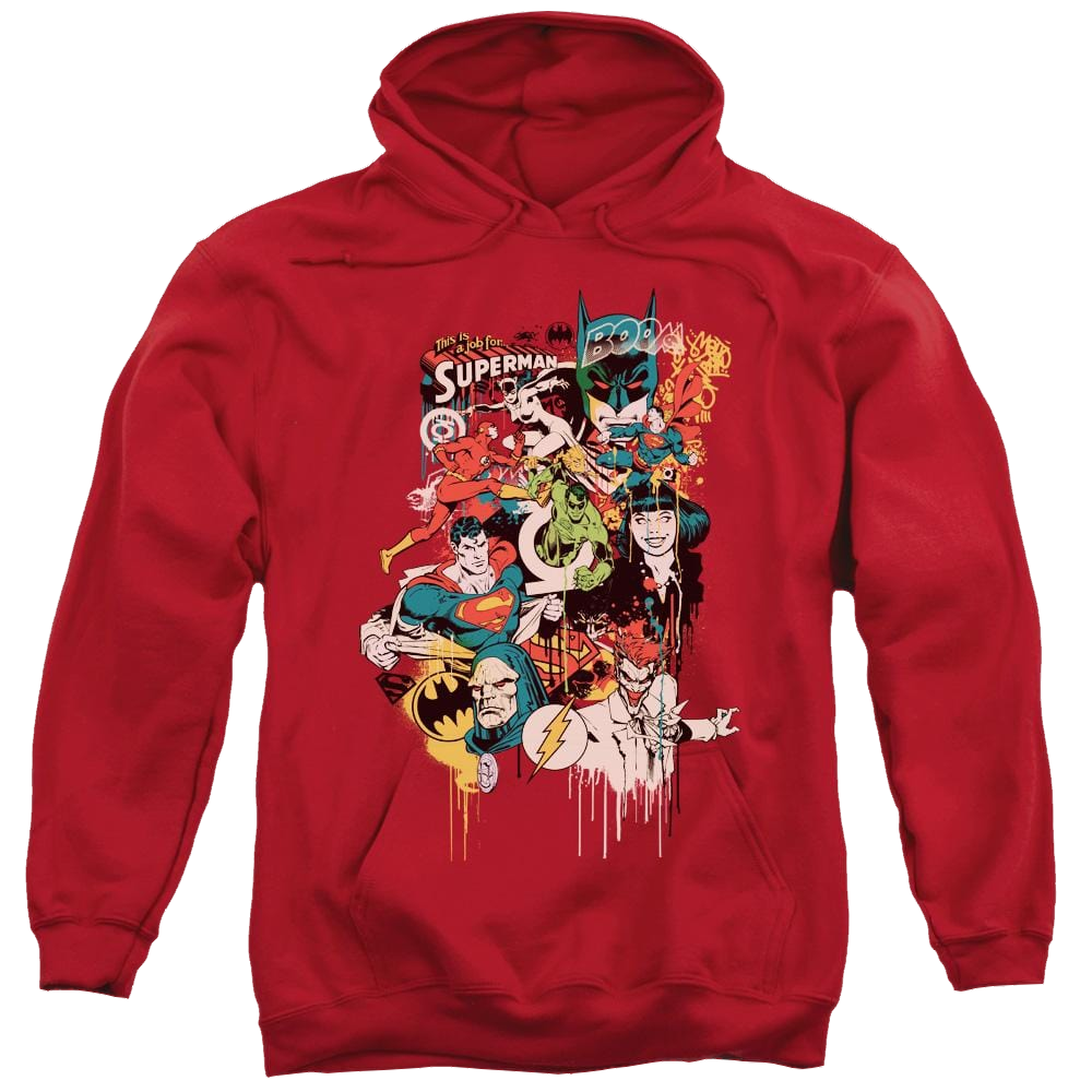 DC Comics Dripping Characters - Pullover Hoodie Pullover Hoodie Justice League   