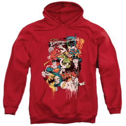 DC Comics Dripping Characters - Pullover Hoodie Pullover Hoodie Justice League   