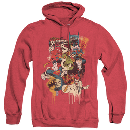 Justice League Dripping Characters - Heather Pullover Hoodie Heather Pullover Hoodie Justice League   