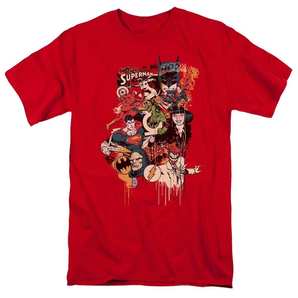 DC Comics Dripping Characters - Men's Regular Fit T-Shirt Men's Regular Fit T-Shirt Justice League   