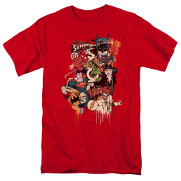 DC Comics Dripping Characters - Men's Regular Fit T-Shirt Men's Regular Fit T-Shirt Justice League   
